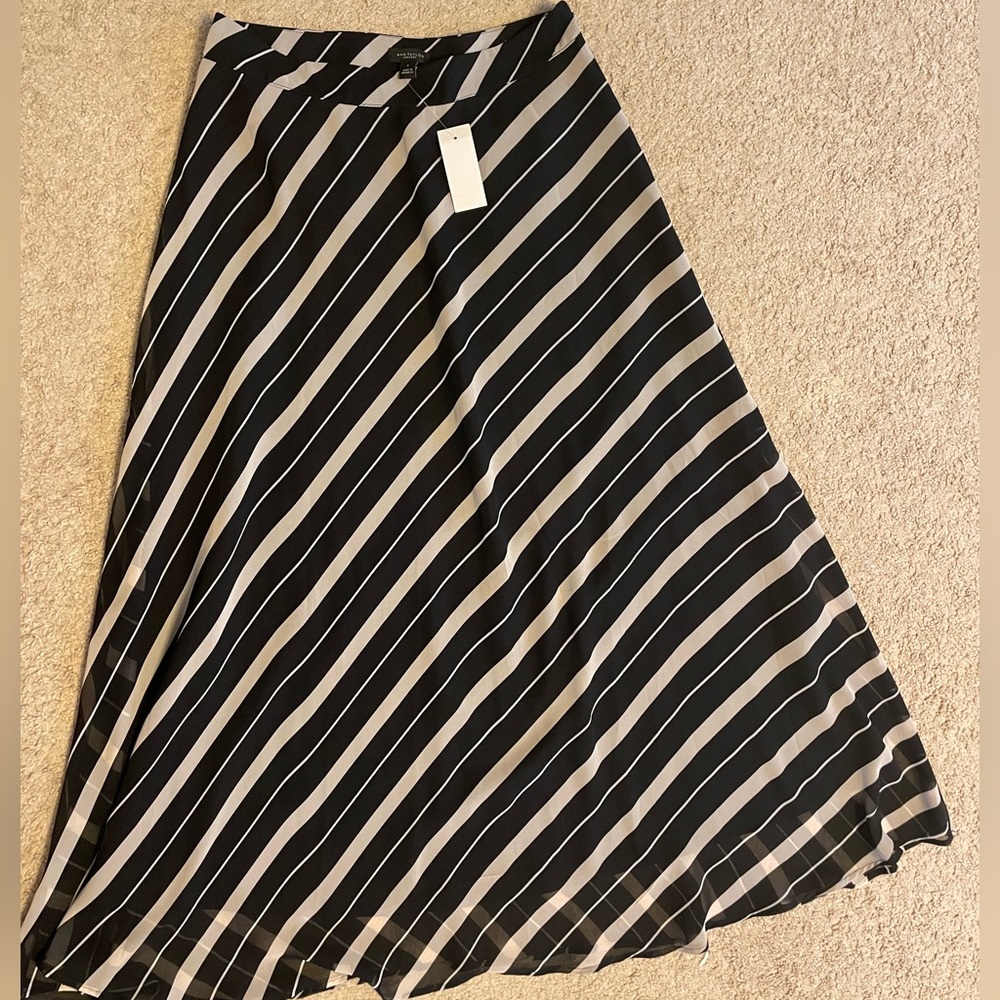 Ann Taylor Striped beige and black skirt